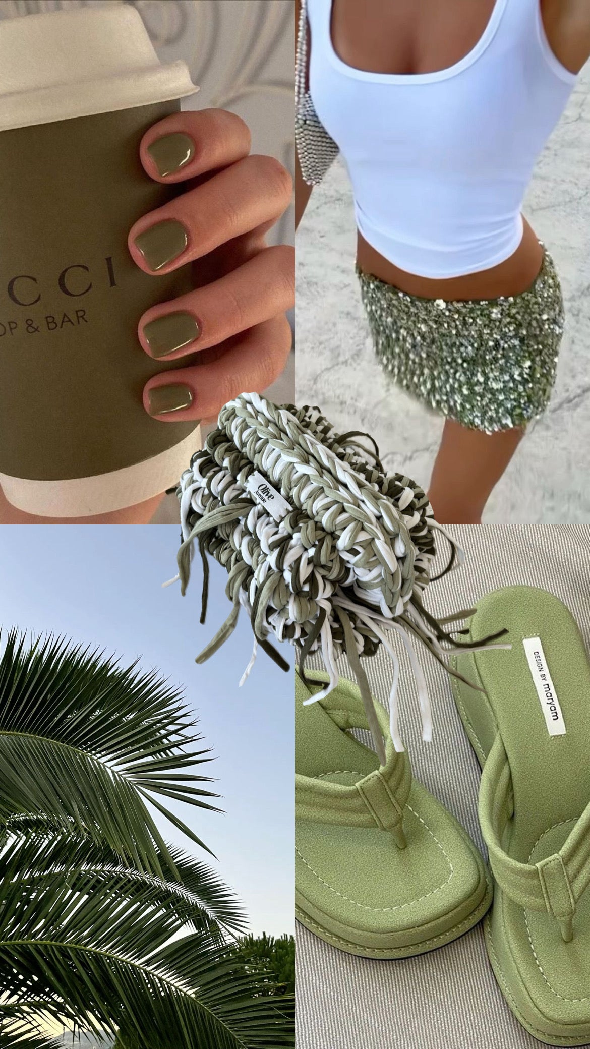 Khaki Clutch Bag