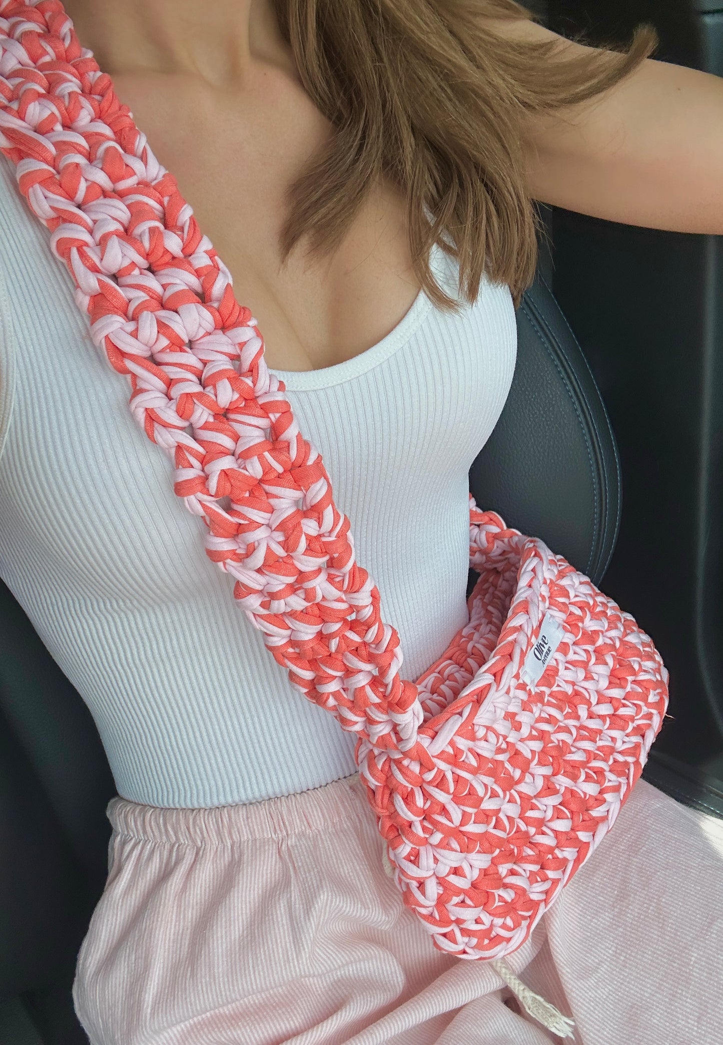 Candy floss cross body bag