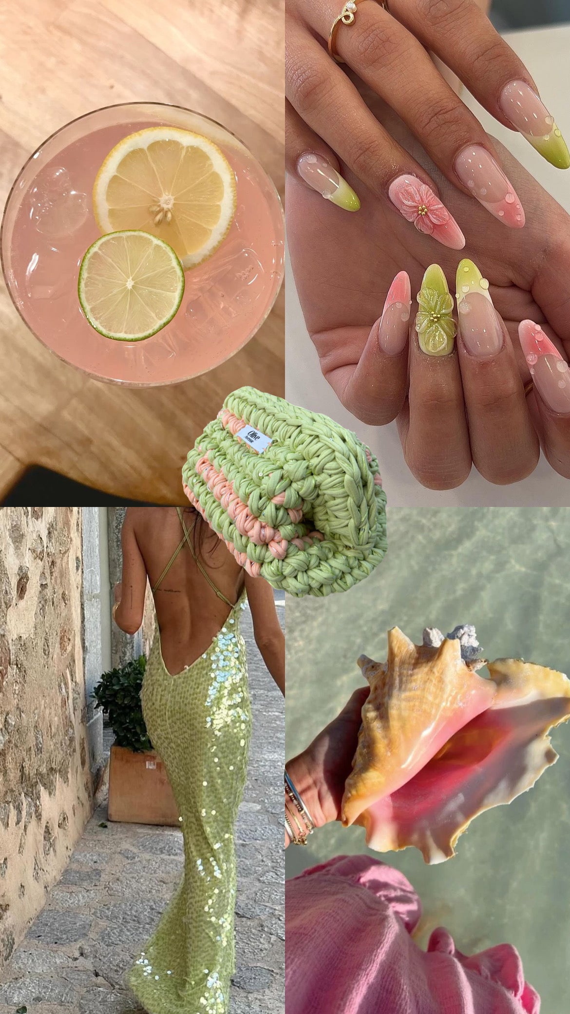 Lime Spritz Clutch Bag