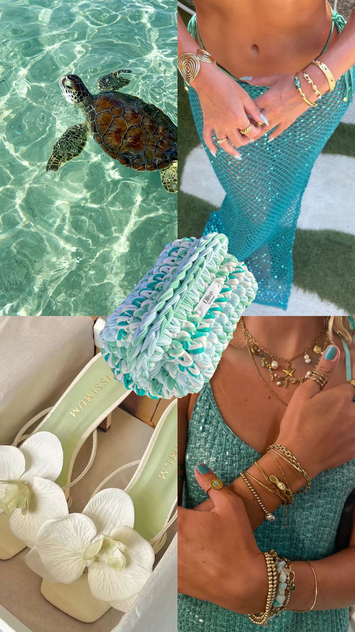 Clutch Bag in Aqua