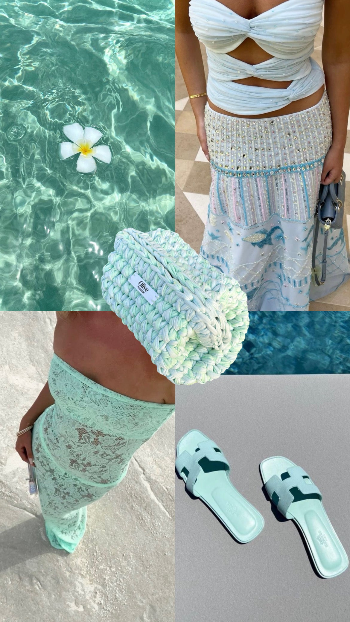 Clutch bag in Aquamarine