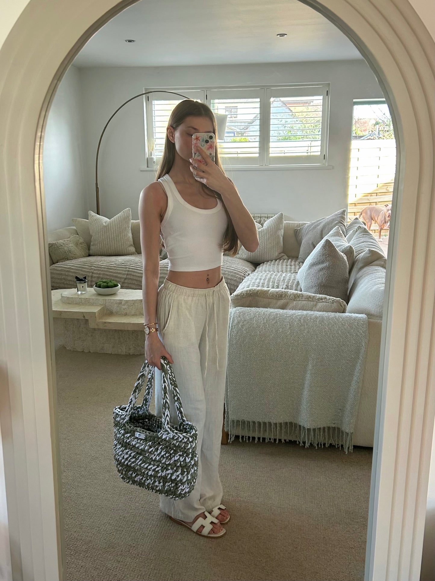 Khaki Beach Bag