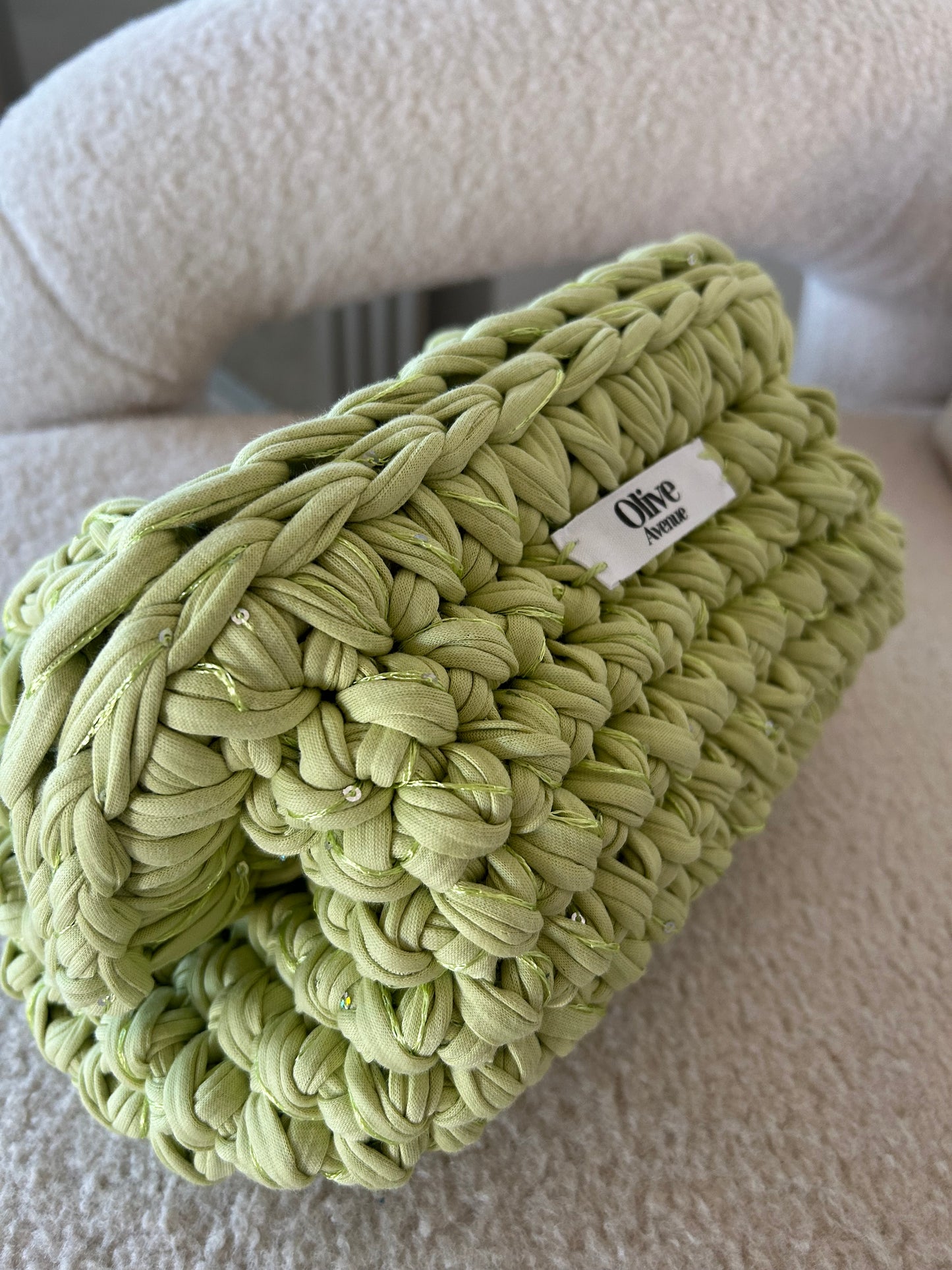 Lime glitter Clutch Bag