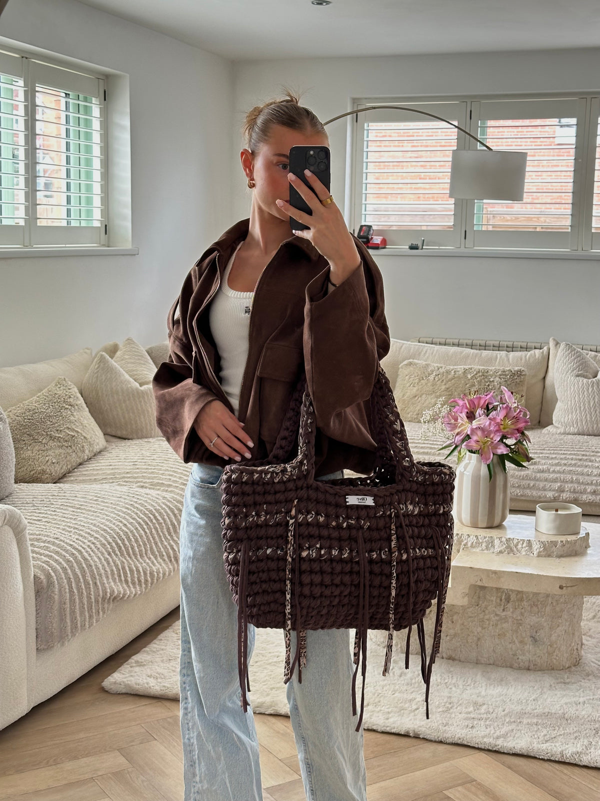 Chocolate brown tote