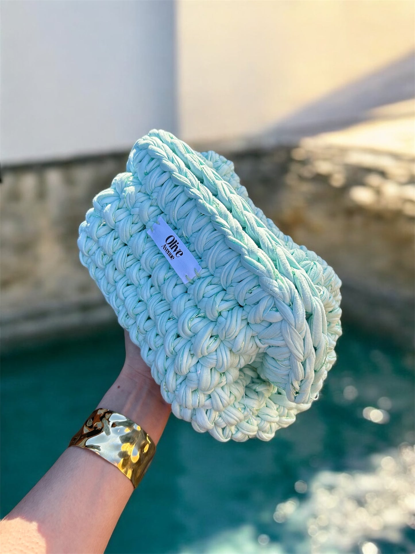 Clutch bag in Aquamarine