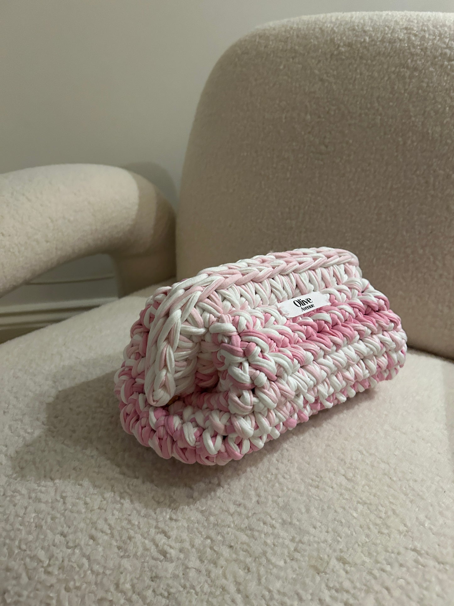Pink mix clutch bag