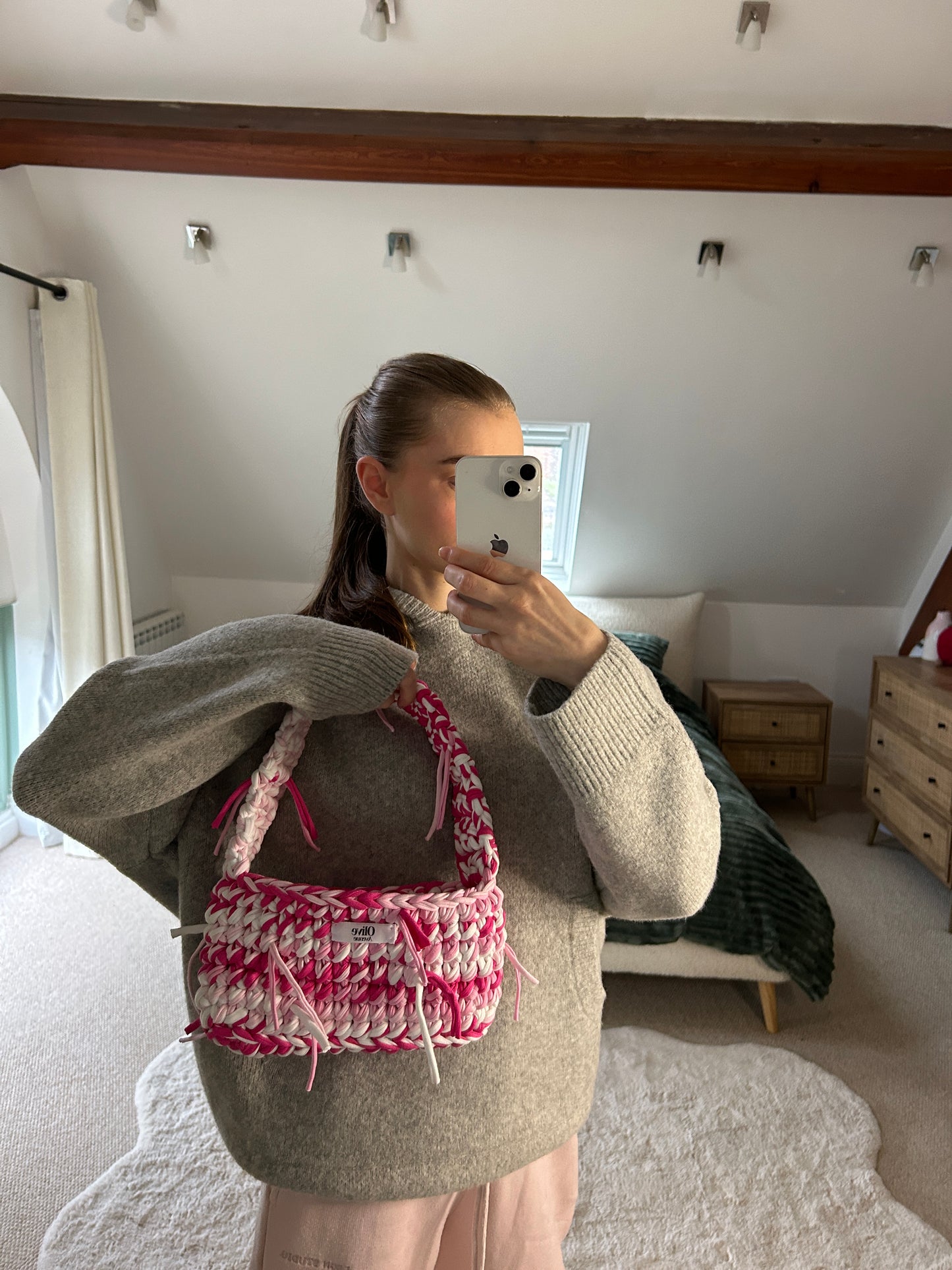 Pink mix shoulder bag