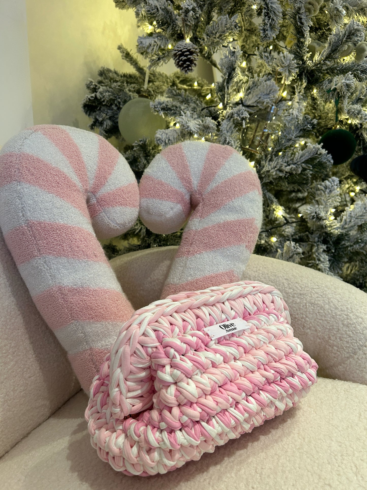 Pink mix clutch bag