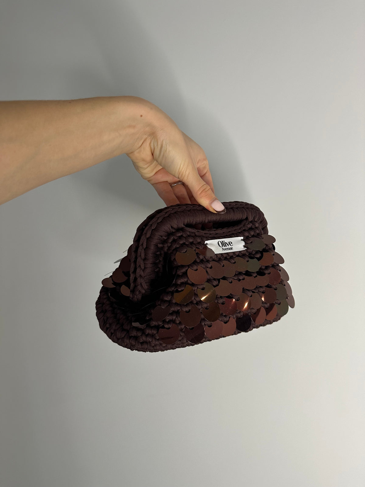 Chocolate sequin Mini Clutch