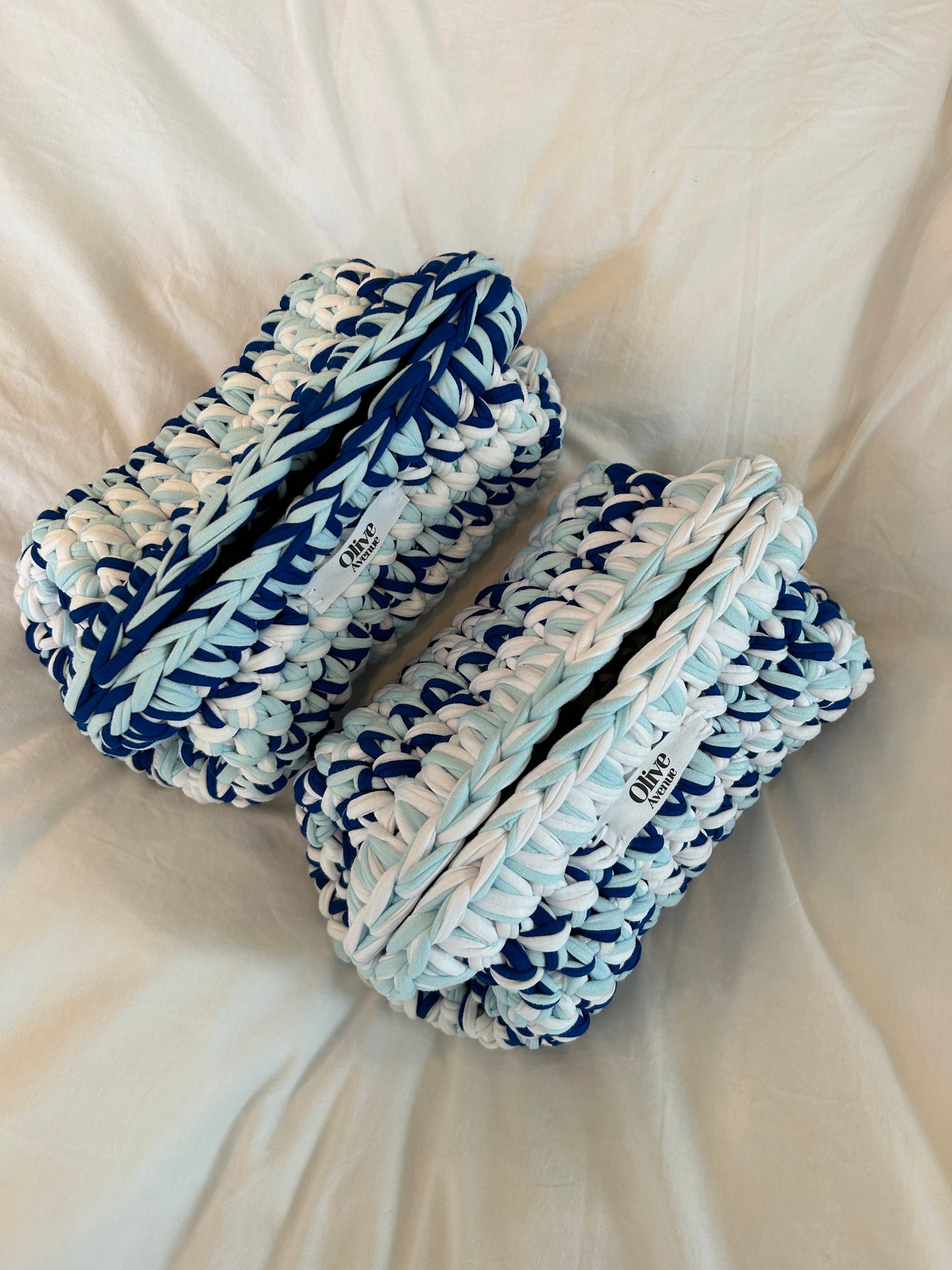 Blue mix clutch bag