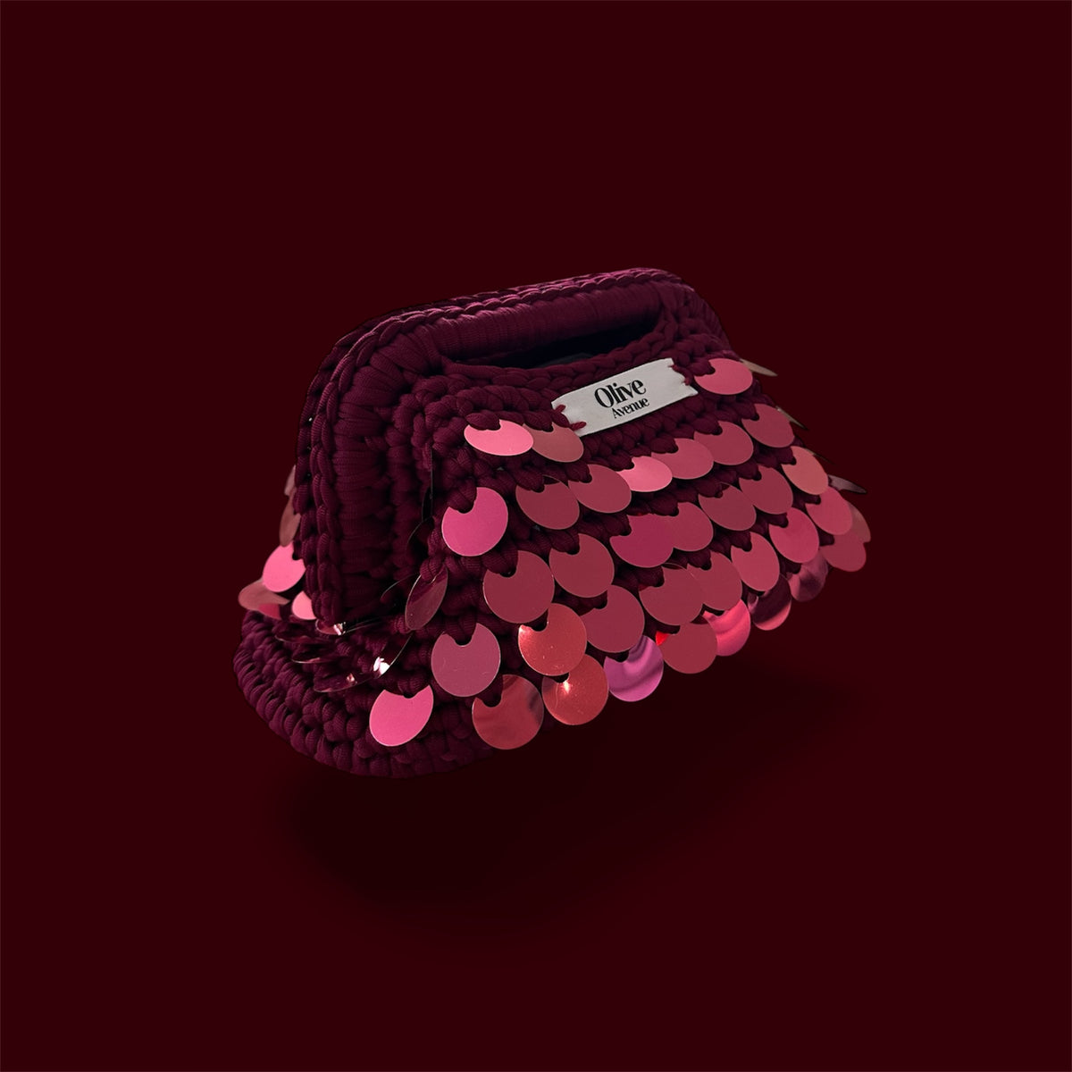 Burgundy sequin Mini Clutch
