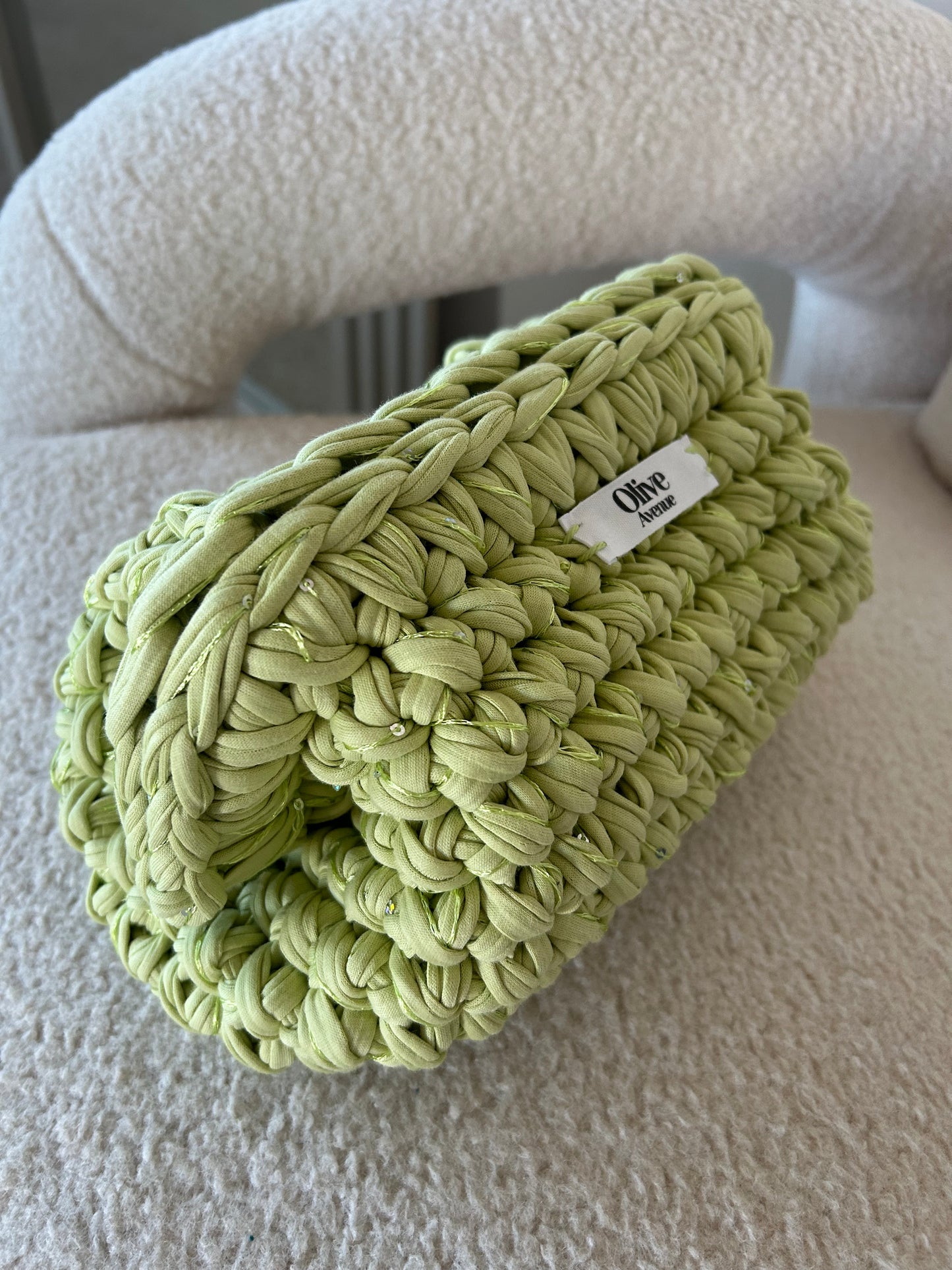 Lime glitter Clutch Bag