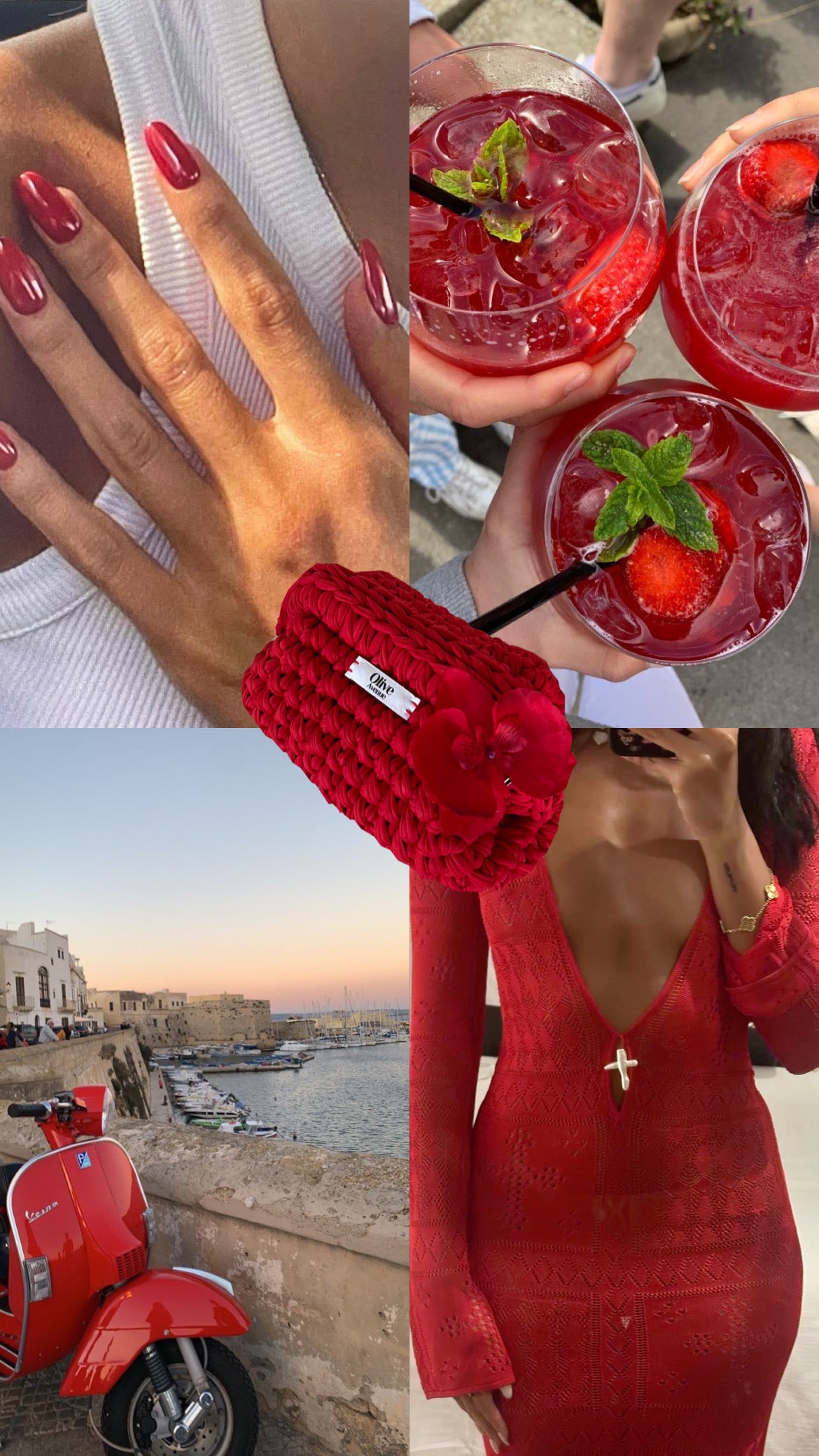 Cherry Red Clutch Bag