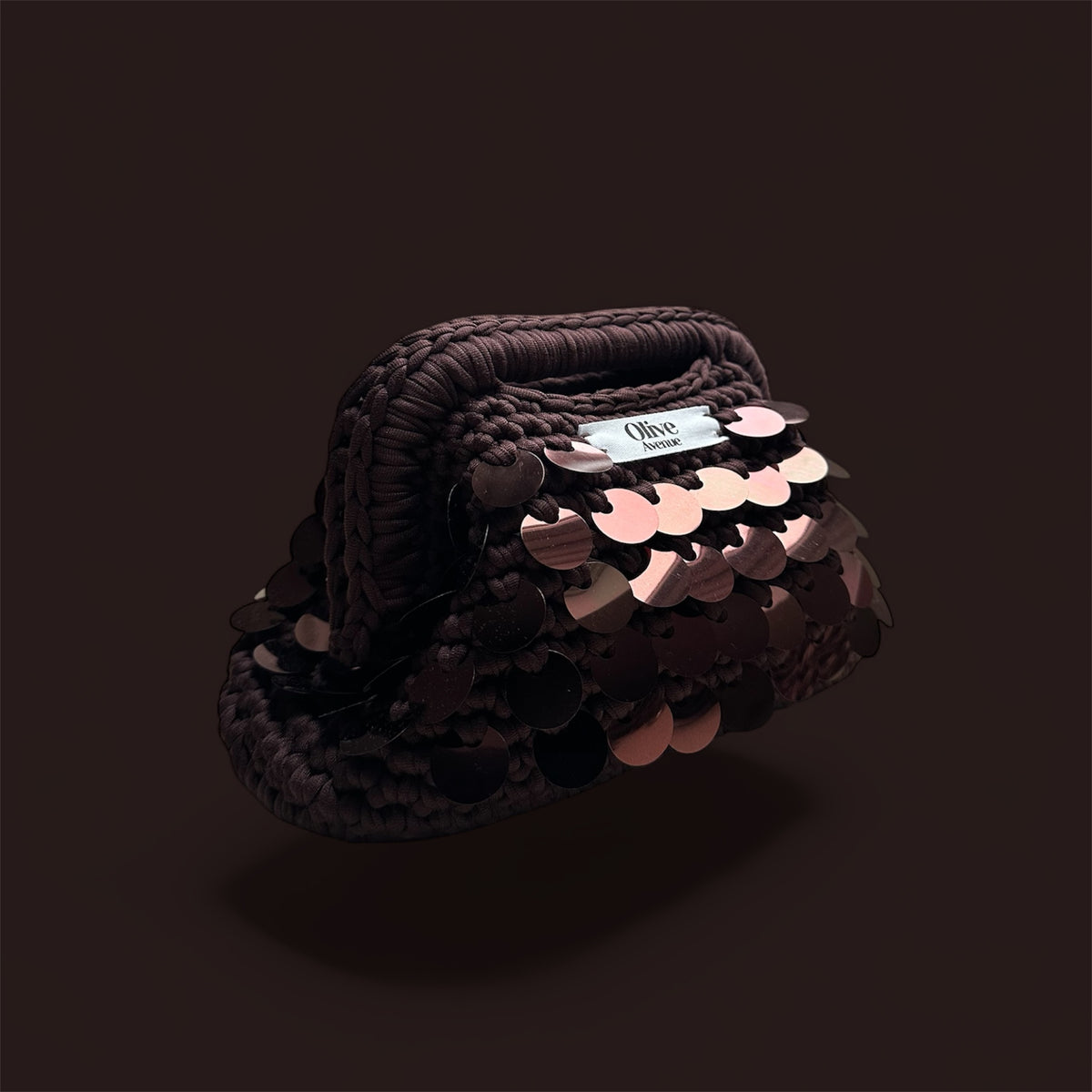 Chocolate sequin Mini Clutch