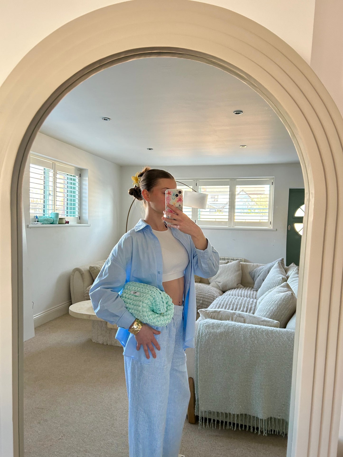Clutch bag in Aquamarine