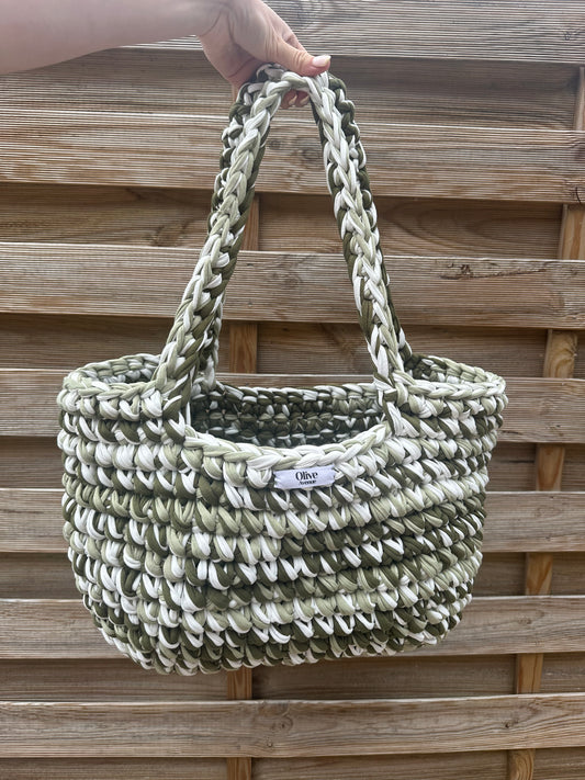 Khaki beach bag