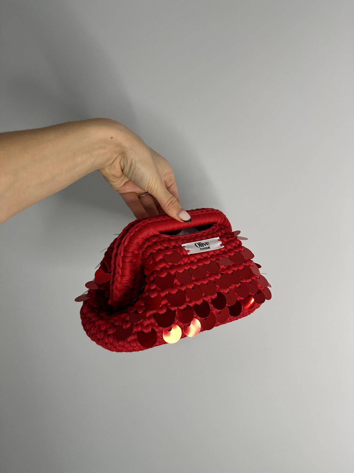 Red sequin Mini Clutch
