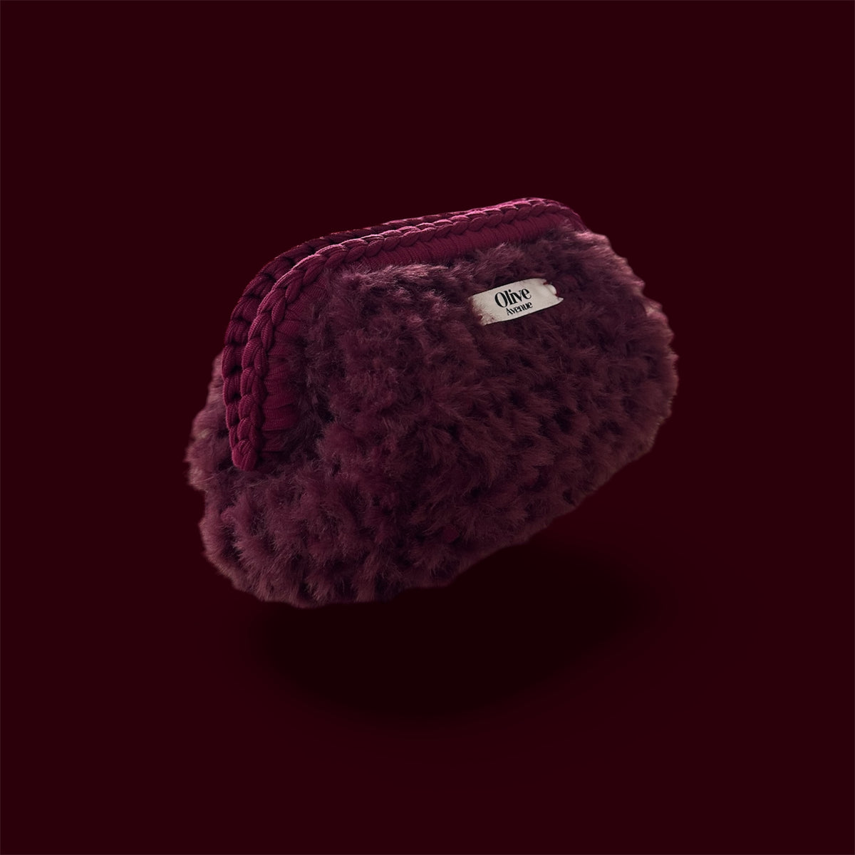 Burgundy fur Mini Clutch